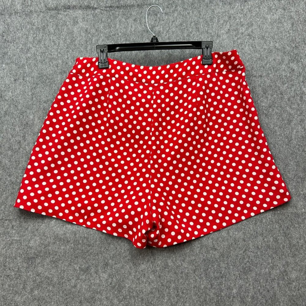 Disney Lauren Conrad Minnie Mouse Bow Shorts Women's Size XL Red Polka Dot - Picture 2 of 12